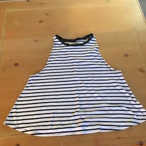 Striped high neck tank size L
